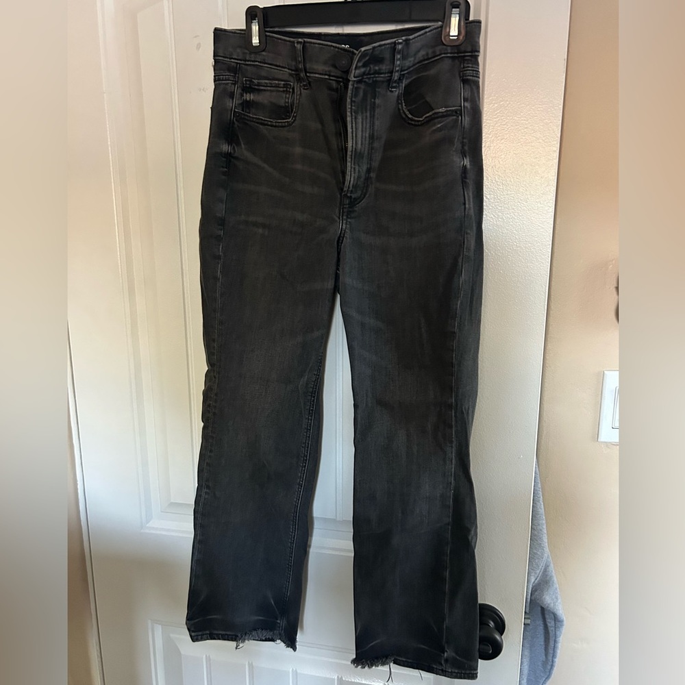 Express cropped straight high rise size 4